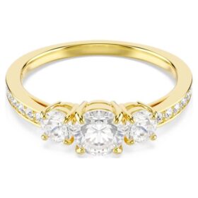 Stilla Attract-ring, rundslibet, hvid, forgyldt Stilla Attract-ring, rundslibet, hvid, forgyldt