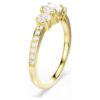 Stilla Attract-ring, rundslibet, hvid, forgyldt