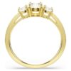 Stilla Attract-ring, rundslibet, hvid, forgyldt