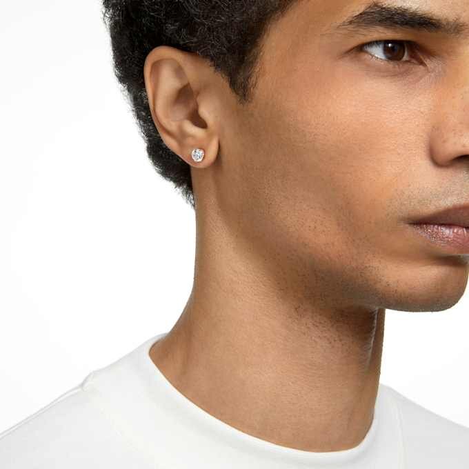 Stilla øreringe med rundslibede sten, hvide, rosaguldbelagte Stilla øreringe med rundslibede sten, hvide, rosaguldbelagte