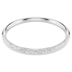 Sublima armring Snow Pavé, hvid, rhodineret