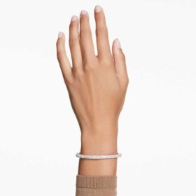 Sublima armring Snow Pavé, hvid, rosaguldbelagt