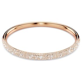 Sublima armring Snow Pavé, hvid, rosaguldbelagt