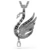 Svanependant og broche, hvid, rutheniumbelagt Svanependant og broche, hvid, rutheniumbelagt