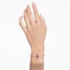 Swan-armring, sort, rosaguldbelagt