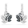 Swan Drop-øreringe, svane, sort, blandet metalfinish Swan Drop-øreringe, svane, sort, blandet metalfinish