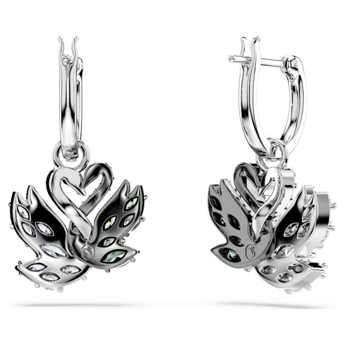 Swan Drop-øreringe, svane, sort, blandet metalfinish Swan Drop-øreringe, svane, sort, blandet metalfinish