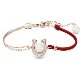 Symbolica-armbånd med krystalperle, pavé, hestesko, hvid, rosaguldbelagt Symbolica-armbånd med krystalperle, pavé, hestesko, hvid, rosaguldbelagt
