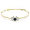 Symbolica armring med det onde øje, blå, forgyldt Symbolica armring med det onde øje, blå, forgyldt