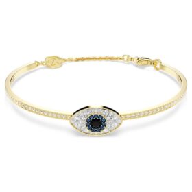 Symbolica armring med det onde øje, blå, forgyldt Symbolica armring med det onde øje, blå, forgyldt