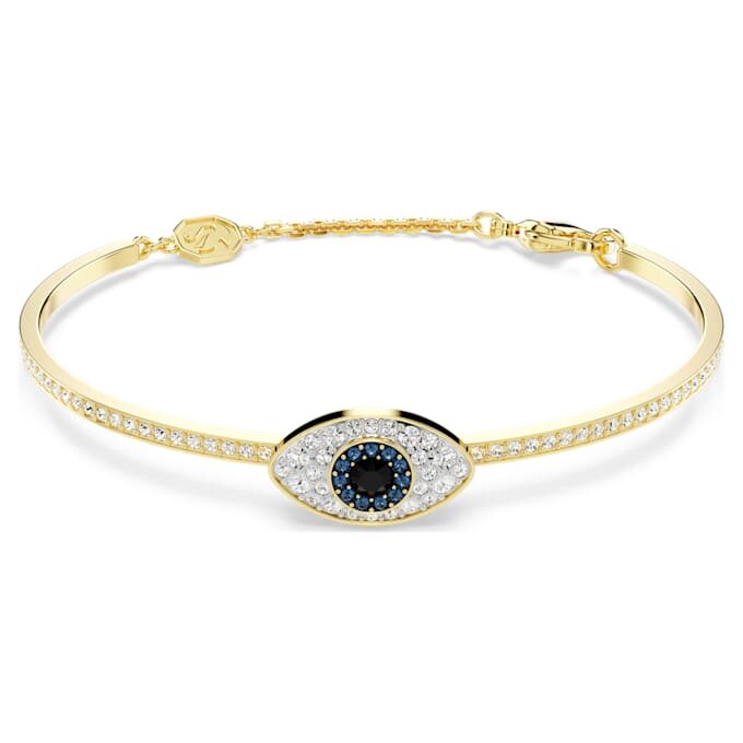 Symbolica armring med det onde øje, blå, forgyldt Symbolica armring med det onde øje, blå, forgyldt