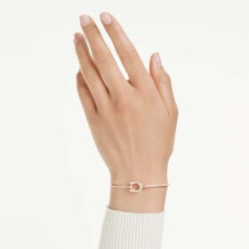 Symbolica armring med pavé, hestesko, hvid, rosaguldbelagt Symbolica armring med pavé, hestesko, hvid, rosaguldbelagt