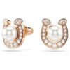 Symbolica øreringe med krystalperle, pavé, hestesko, hvid, rosaguldbelagt Symbolica øreringe med krystalperle, pavé, hestesko, hvid, rosaguldbelagt