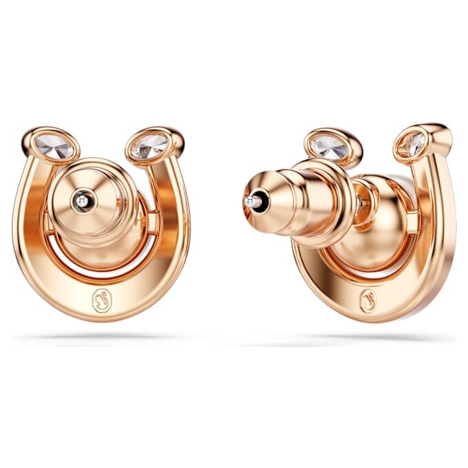 Symbolica øreringe med krystalperle, pavé, hestesko, hvid, rosaguldbelagt Symbolica øreringe med krystalperle, pavé, hestesko, hvid, rosaguldbelagt
