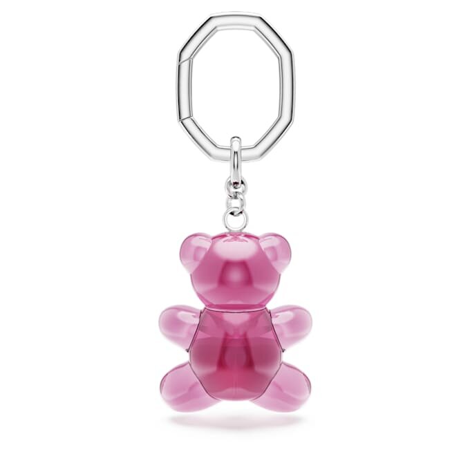Teddy-nøglering, bjørn, lyserød, rhodineret Teddy-nøglering, bjørn, lyserød, rhodineret