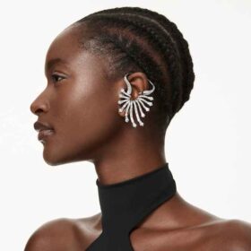 The Vienna Collection Ear Cuff Swan, hvid, rutheniumbelagt The Vienna Collection Ear Cuff Swan, hvid, rutheniumbelagt
