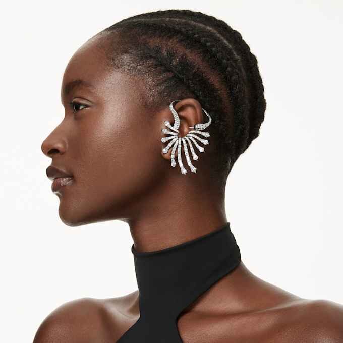 The Vienna Collection Ear Cuff Swan, hvid, rutheniumbelagt The Vienna Collection Ear Cuff Swan, hvid, rutheniumbelagt