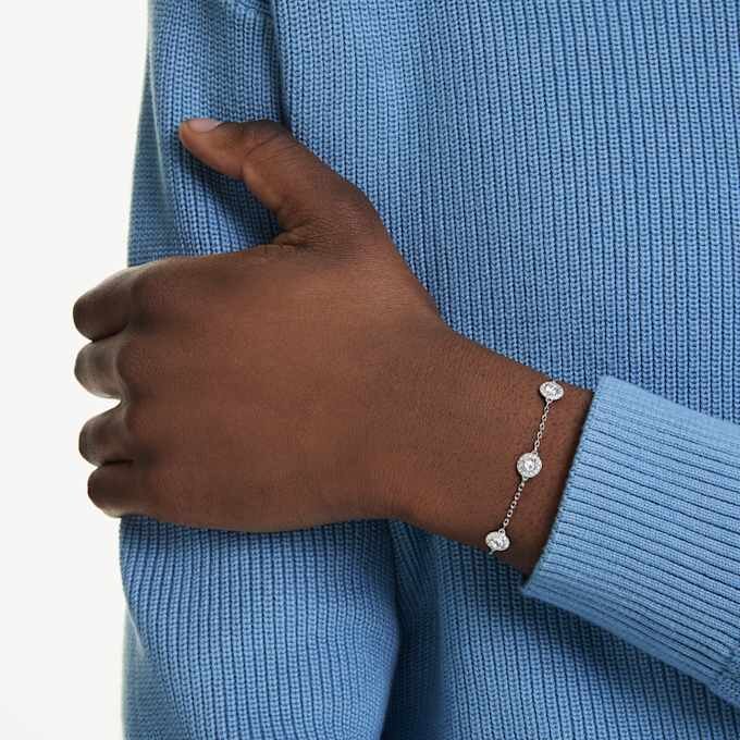 Una Angelic-armbånd med runde, dobbeltsidede motiver, hvidt, rhodiumbelagt Una Angelic-armbånd med runde, dobbeltsidede motiver, hvidt, rhodiumbelagt
