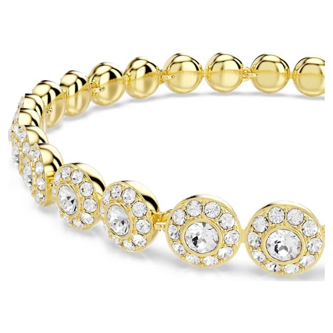 Una Angelic armbånd med runde krystaller, hvidt, guldbelagt Una Angelic armbånd med runde krystaller, hvidt, guldbelagt