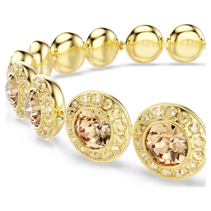 Una Angelic-armbånd, rundslibede karamellfarvede krystaller, guldbelagt Una Angelic-armbånd, rundslibede karamellfarvede krystaller, guldbelagt