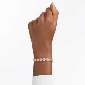Una Angelic-armbånd, rundslibet, pavé, medium, hvid, rosaguldbelagt Una Angelic-armbånd, rundslibet, pavé, medium, hvid, rosaguldbelagt