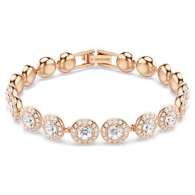 Una Angelic-armbånd, rundslibet, pavé, medium, hvid, rosaguldbelagt Una Angelic-armbånd, rundslibet, pavé, medium, hvid, rosaguldbelagt