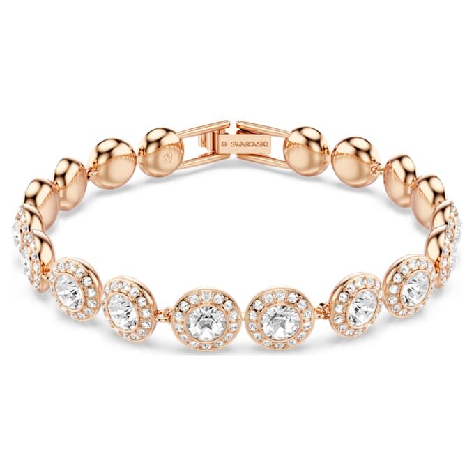 Una Angelic-armbånd, rundslibet, pavé, medium, hvid, rosaguldbelagt Una Angelic-armbånd, rundslibet, pavé, medium, hvid, rosaguldbelagt
