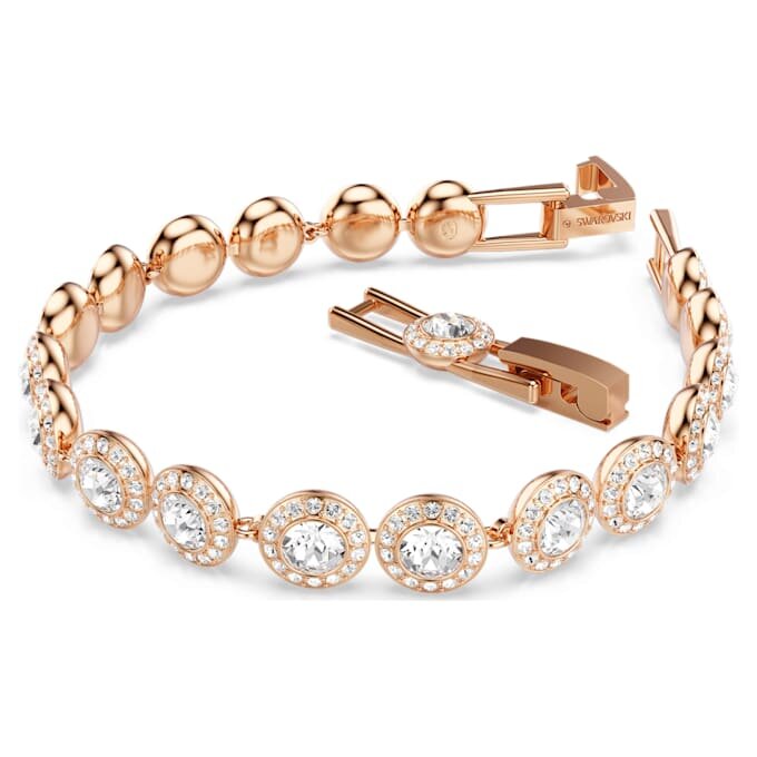 Una Angelic-armbånd, rundslibet, pavé, medium, hvid, rosaguldbelagt Una Angelic-armbånd, rundslibet, pavé, medium, hvid, rosaguldbelagt