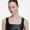 Una Angelic Choker, hvid, rhodineret Una Angelic Choker, hvid, rhodineret
