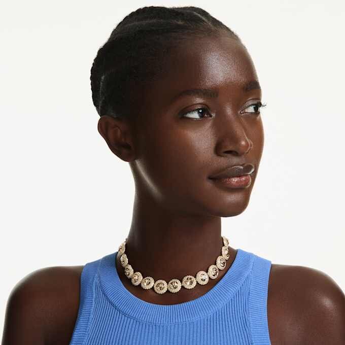 Una Angelic Choker, rundslibet, karamel, guldbelagt Una Angelic Choker, rundslibet, karamel, guldbelagt
