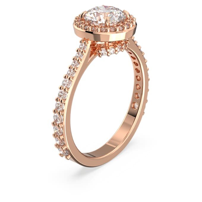 Una Angelic cocktailring, rundslibet, pavé, hvid, rosaguldbelagt Una Angelic cocktailring, rundslibet, pavé, hvid, rosaguldbelagt