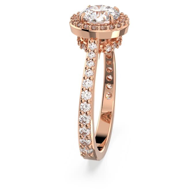 Una Angelic cocktailring, rundslibet, pavé, hvid, rosaguldbelagt Una Angelic cocktailring, rundslibet, pavé, hvid, rosaguldbelagt