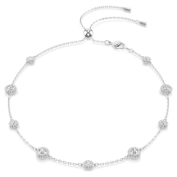 Una Angelic halskæde med runde, dobbeltsidede motiver, hvid, rhodineret Una Angelic halskæde med runde, dobbeltsidede motiver, hvid, rhodineret