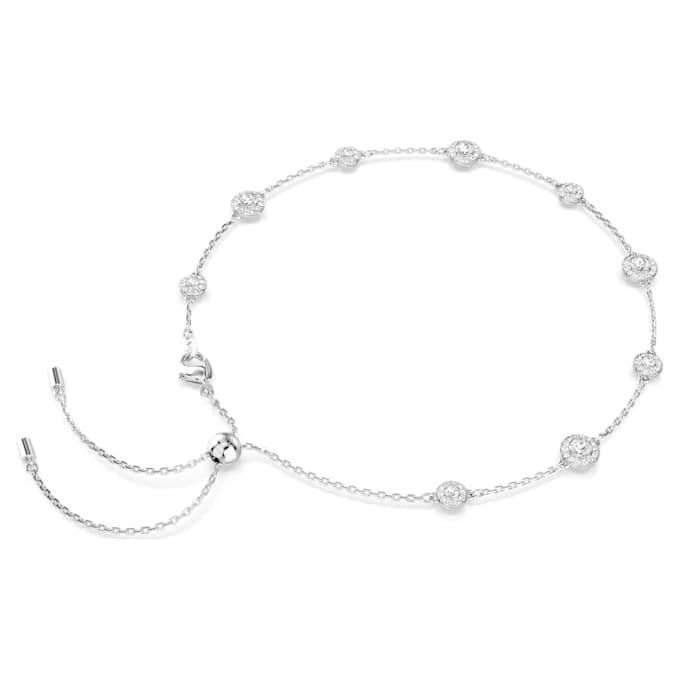Una Angelic halskæde med runde, dobbeltsidede motiver, hvid, rhodineret Una Angelic halskæde med runde, dobbeltsidede motiver, hvid, rhodineret