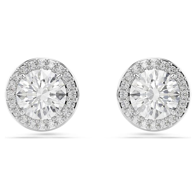 Una Angelic øreringe, rundslibede, pavé, hvide, rhodiumbelagte Una Angelic øreringe, rundslibede, pavé, hvide, rhodiumbelagte