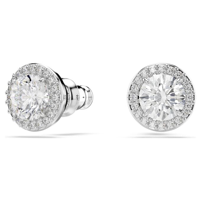 Una Angelic øreringe, rundslibede, pavé, hvide, rhodiumbelagte Una Angelic øreringe, rundslibede, pavé, hvide, rhodiumbelagte