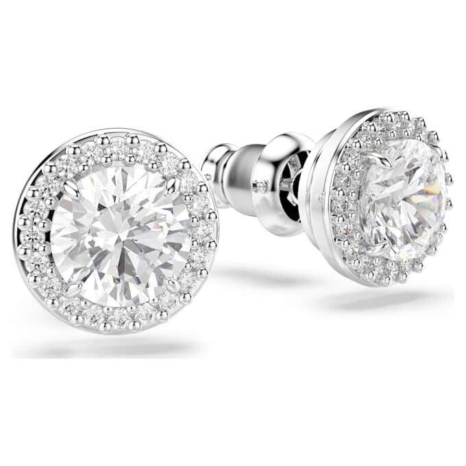 Una Angelic øreringe, rundslibede, pavé, hvide, rhodiumbelagte Una Angelic øreringe, rundslibede, pavé, hvide, rhodiumbelagte