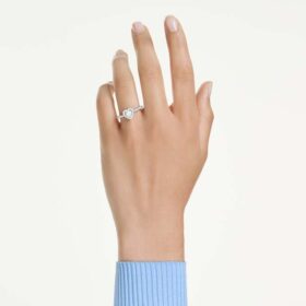 Una Angelic-ring med blandede slibninger, hjerte, hvid, rhodiumbelagt Una Angelic-ring med blandede slibninger, hjerte, hvid, rhodiumbelagt