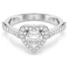 Una Angelic-ring med blandede slibninger, hjerte, hvid, rhodiumbelagt Una Angelic-ring med blandede slibninger, hjerte, hvid, rhodiumbelagt