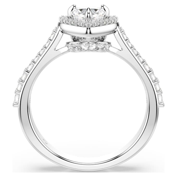 Una Angelic-ring med blandede slibninger, hjerte, hvid, rhodiumbelagt Una Angelic-ring med blandede slibninger, hjerte, hvid, rhodiumbelagt