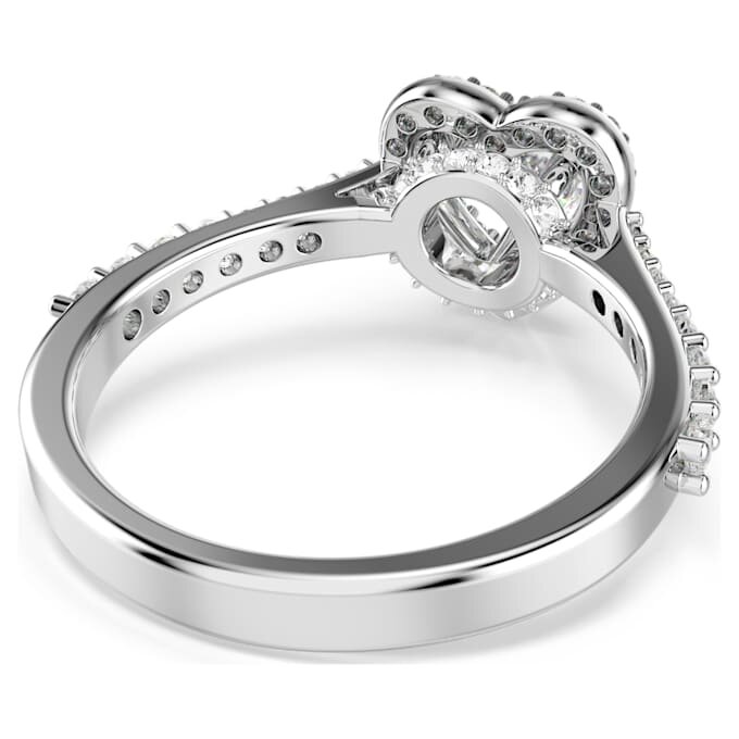 Una Angelic-ring med blandede slibninger, hjerte, hvid, rhodiumbelagt Una Angelic-ring med blandede slibninger, hjerte, hvid, rhodiumbelagt