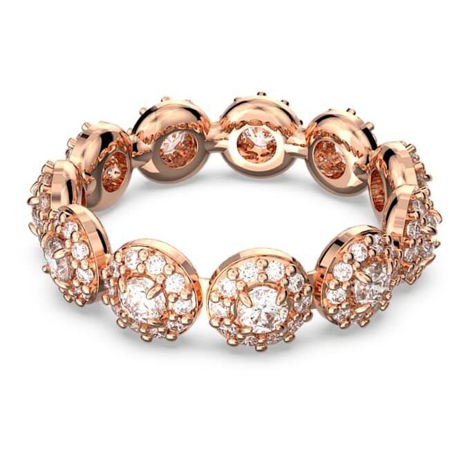 Una Angelic-ring med rundslibede sten, hvid, rosaguldbelagt Una Angelic-ring med rundslibede sten, hvid, rosaguldbelagt