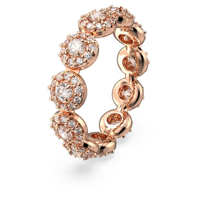 Una Angelic-ring med rundslibede sten, hvid, rosaguldbelagt Una Angelic-ring med rundslibede sten, hvid, rosaguldbelagt