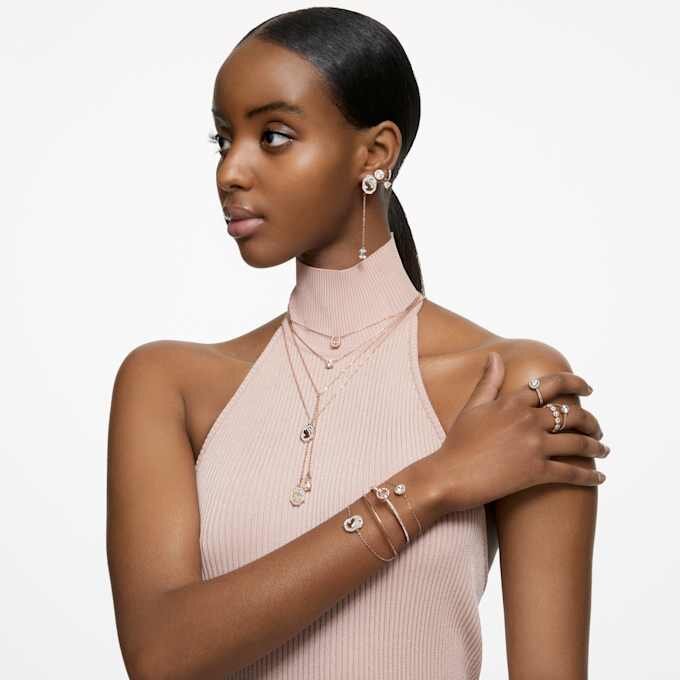 Una Angelic-ring med rundslibede sten, hvid, rosaguldbelagt Una Angelic-ring med rundslibede sten, hvid, rosaguldbelagt