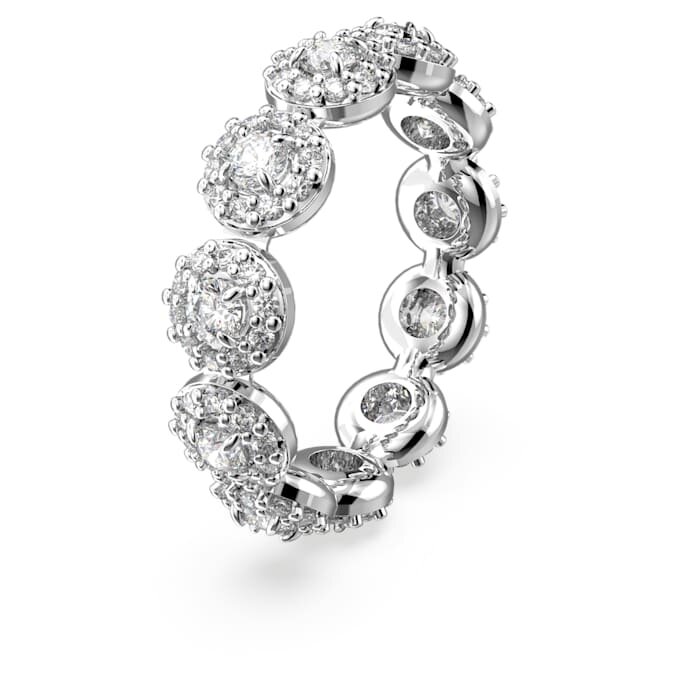 Una Angelic-ring, rundslibet, hvid, rhodiumbelagt Una Angelic-ring, rundslibet, hvid, rhodiumbelagt