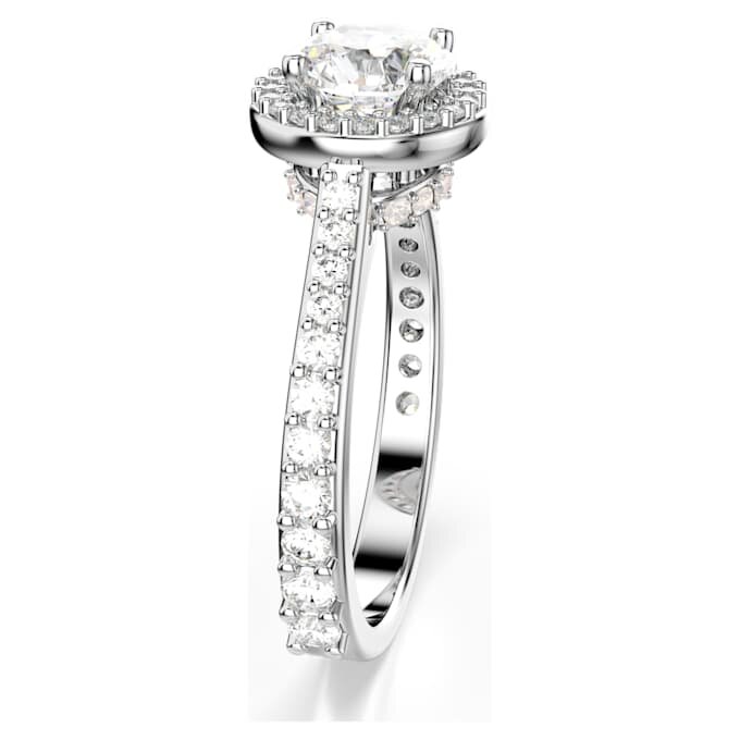 Una Angelic-ring, rundslibet, hvid, sølvfarvet finish Una Angelic-ring, rundslibet, hvid, sølvfarvet finish