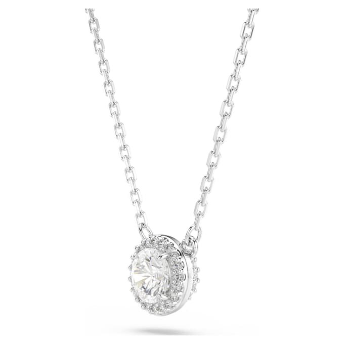 Una Angelic vedhæng, rundslibet, pavé, hvid, rhodineret Una Angelic vedhæng, rundslibet, pavé, hvid, rhodineret