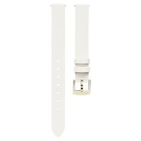 Urem 12 mm (0,47″) bred, læder, hvid, champagneguld-farvet finish Urem 12 mm (0,47″) bred, læder, hvid, champagneguld-farvet finish
