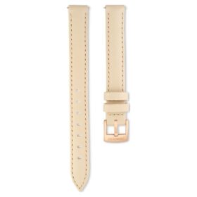 Urrem 12 mm (0,47″) bred, læder, beige, rosaguld-farvet finish Urrem 12 mm (0,47″) bred, læder, beige, rosaguld-farvet finish