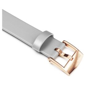Urrem 12 mm (0,47″) bred, læder, sølvfarvet, rosaguldbelagt Urrem 12 mm (0,47″) bred, læder, sølvfarvet, rosaguldbelagt
